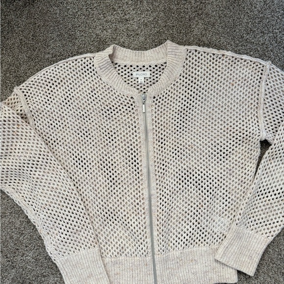 Pilcro Sweaters - Anthropologie Pilcro Open Knit Zip Up Cardigan Sweater